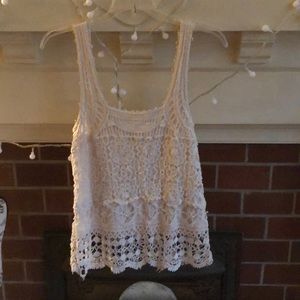 Boho lace and crocheted tank top. Small.